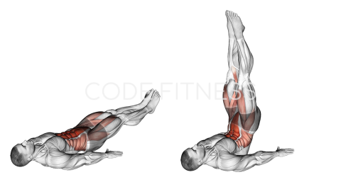 Повдигане на крака от лег за коремни мускули