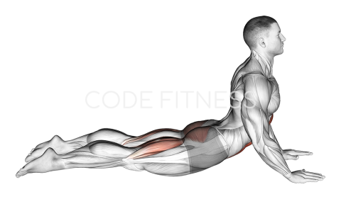 Поза кобра за коремни мускули