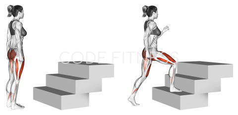 Качване по стълба с редуване на крака