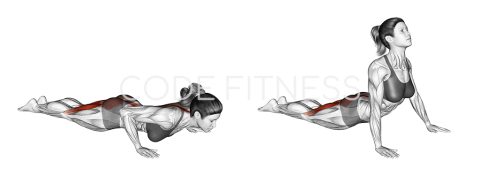 Поза кобра за коремни мускули