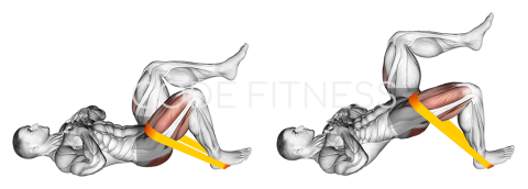 Глутеус мост с ластик на един крак