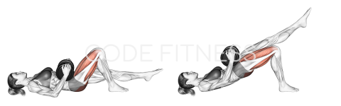 Глутеус мост (повдигане на таза) на един крак с дъмбел